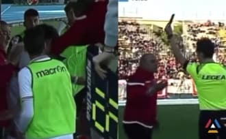 Serie D coach sent off for slapping his own player