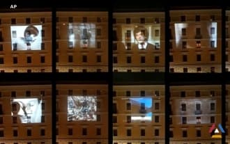 Cinema on the walls of Italian buildings