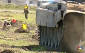 The NKR defense army published footage of tank training
