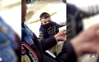 The popular video - Police officer and a kid in Gyumri