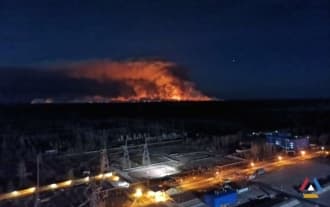 Wildfires close to Chernobyl, fires around the nuclear power plant