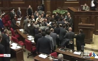 Потасовка в Национальном Собрании (парламенте) Армении