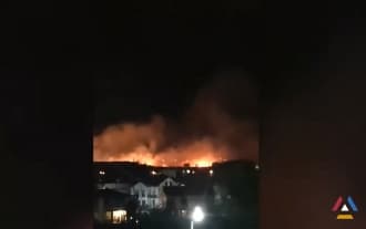 A big fire on the Ashtarak highway