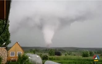 A rare tornado in the Vologda region. video