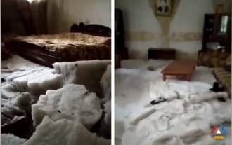 Gyumri residents' houses after the devastating hail