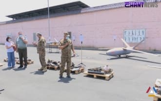 Remains of Azerbaijani unmanned aerial vehicles damaged by the RA armed forces