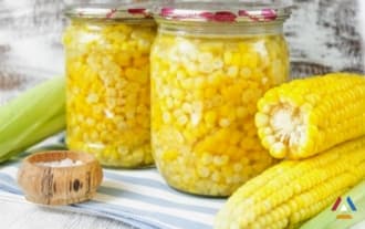 Canned corn for the winter at home