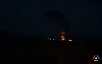Footage of the Russian helicopter crash in the Ararat region