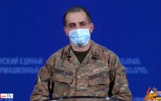 Briefing of Artsakh Defense Army representative Suren Sarumyan