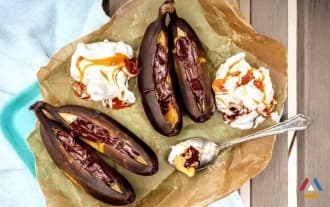 Бананы с шоколадом в духовке: Десерт за 5 минут