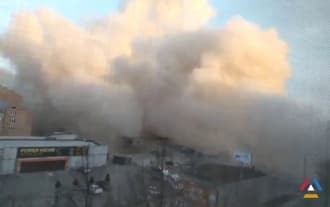 The Powerful explosion destroys a supermarket in Vladikavkaz. VIDEO