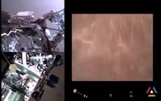 Высадка ровера Perseverance на Марсе в видео