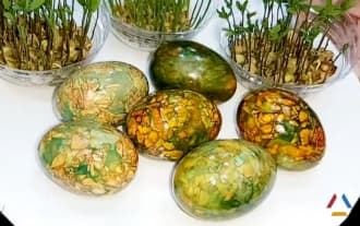 Как покрасить яйца на Пасху - Мраморные яйца