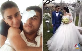Today is the wedding of the soldier who lost an eye during the war