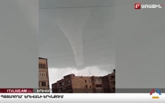 Tornado in the sky of Yerevan. Video