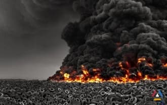 The world's largest car graveyard is on fire in Kuwait