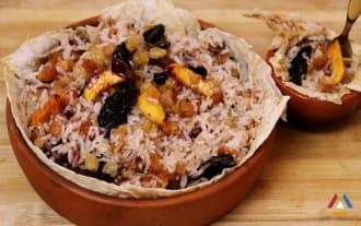 Easter pilaf with dried fruits and raisins