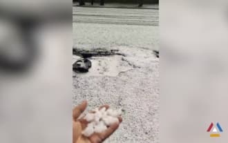Strong hail in Goris