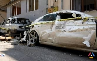 In Yerevan a 20kg liquid gas cylinder stored in a garage exploded and caused major damage